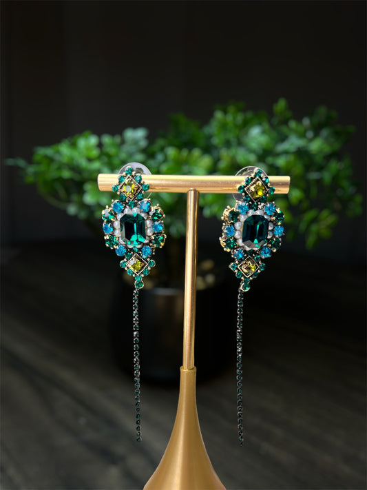 Mystic Emerald Long Earrings E130
