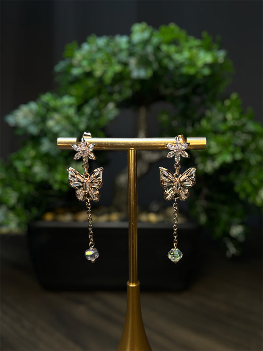 Butterfly Iced Earrings E081
