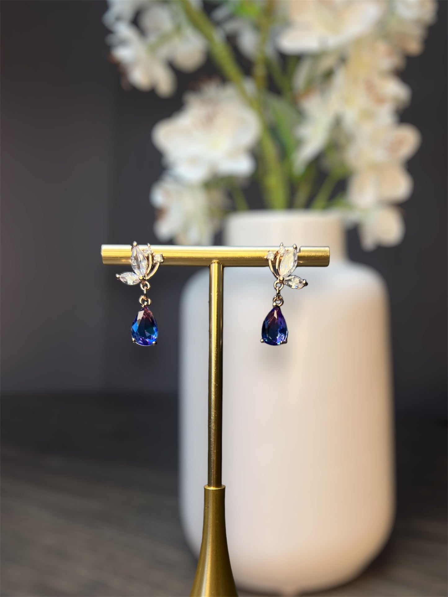 Butterfly Pond Gem Earrings E083