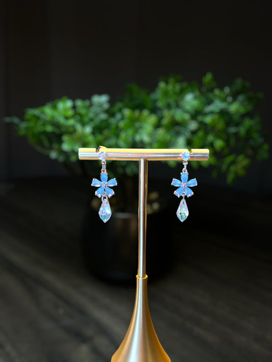 Flower Glaze Blue Earrings E031
