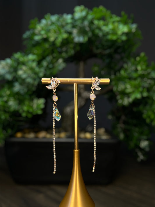 Diamond Frost Flower Earrings E075