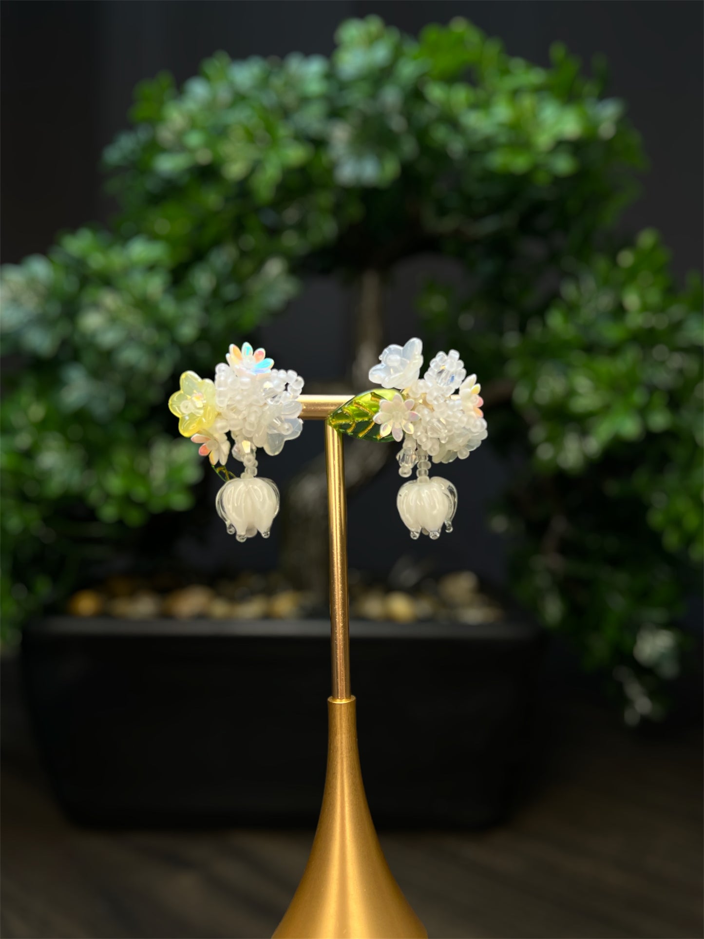 Flower Bead Earrings E012