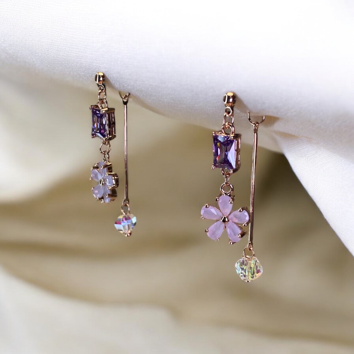 Purple Ray 2 Ways to Wear Earrings E047