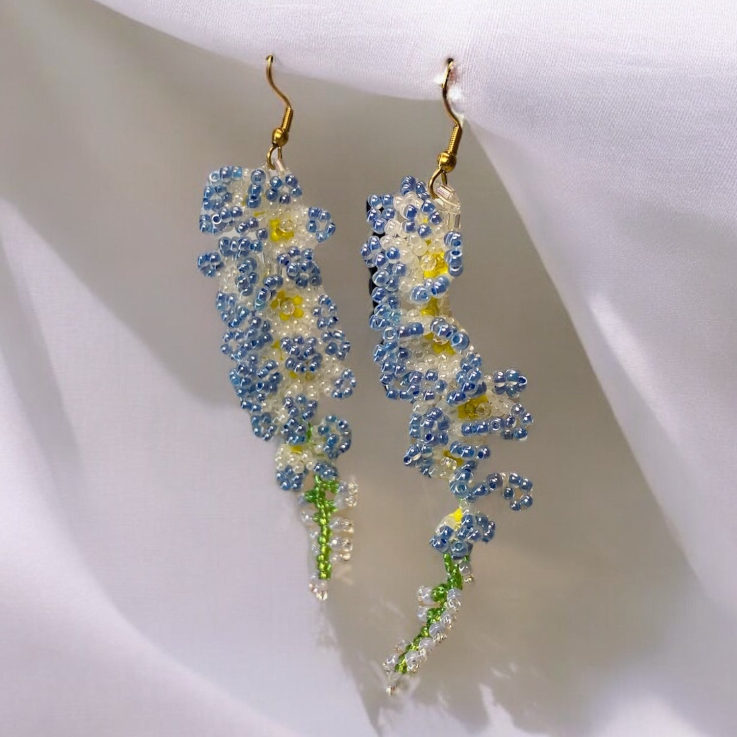 Blue Flower Vine Earrings E003