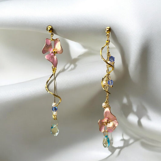 Winded Flower Earrings E024